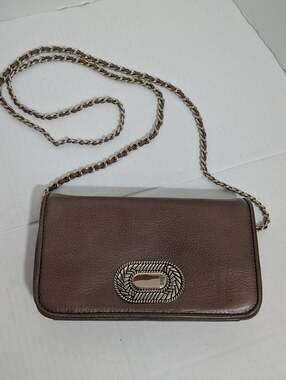 Aimee Kestenberg Brown Leather After Hours Crossbody Bag Chain Strap
